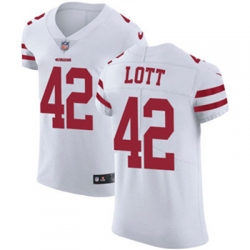 Nike 49ers #42 Ronnie Lott White Mens Stitched NFL Vapor Untouchable Elite Jersey