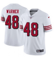 Nike 49ers #48 Fred Warner White Rush Mens Stitched NFL Vapor Untouchable Limited Jersey