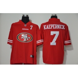 Nike 49ers 7 Colin Kaepernick Red Team Big Logo Number Vapor Untouchable Limited Jersey