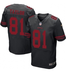 Nike 49ers #81 Trent Taylor Black Alternate Mens Stitched NFL Elite Jersey