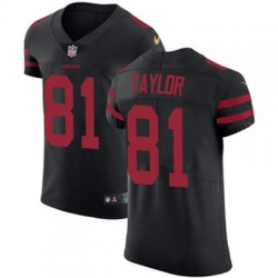 Nike 49ers #81 Trent Taylor Black Alternate Mens Stitched NFL Vapor Untouchable Elite Jersey