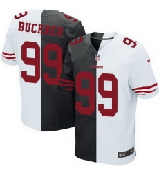 Nike 49ers #99 DeForest Buckner Black White Mens Stitched NFL Elite Split Jersey