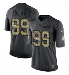 Nike 49ers 99 Javon Kinlaw Black Men Stitched NFL Limited 2016 Salute to Service Jersey
