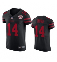 Nike San Francisco 49ers 14 Jalen Hurd Black Alternate Men 75th Anniversary Stitched NFL Vapor Untouchable Elite Jersey