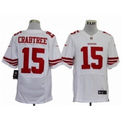 Nike San Francisco 49ers 15 Michael Crabtree white Elite NFL Jersey