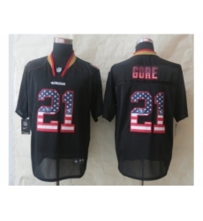 Nike San Francisco 49ers 21 Frank Gore Black Elite USA Flag Fashion NFL Jersey