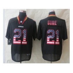 Nike San Francisco 49ers 21 Frank Gore Black Elite USA Flag Fashion NFL Jersey