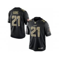 Nike San Francisco 49ers 21 Frank Gore Black Limited Salute To Service NFL Jersey