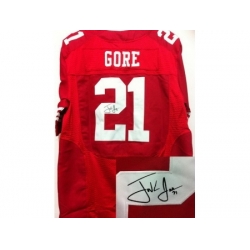 Nike San Francisco 49ers 21 Frank Gore Red Elite Signed NFL Jersey