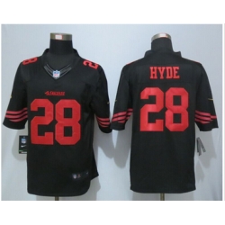Nike San Francisco 49ers #28 Carlos Hyde Black Limited Jersey