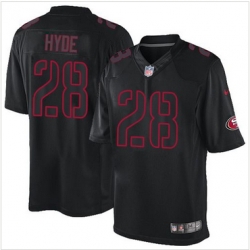 Nike San Francisco 49ers #28 Carlos Hyde Black Mens Stitched NFL Impact Limited Jersey