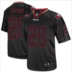 Nike San Francisco 49ers #28 Carlos Hyde Lights Out Black Mens Stitched NFL Elite Jersey