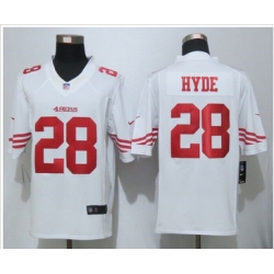 Nike San Francisco 49ers #28 Carlos Hyde White Mens NFL Limited Jersey