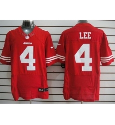 Nike San Francisco 49ers 4 Andy Lee Red Elite NFL Jersey
