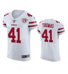 Nike San Francisco 49ers 41 Ambry Thomas White Men 75th Anniversary Stitched NFL Vapor Untouchable Elite Jersey