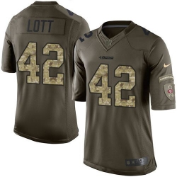 Nike San Francisco 49ers #42 Ronnie Lott Green Men 27s Stitched NFL Limited Salute to Service Jersey