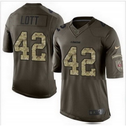 Nike San Francisco 49ers #42 Ronnie Lott Green Mens Stitched NFL Limited Salute to Service Jersey