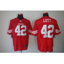 Nike San Francisco 49ers 42 Ronnie Lott Red Elite NFL Jersey