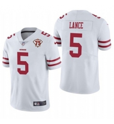 Nike San Francisco 49ers 5 Trey Lance White 75th Anniversary Vapor Untouchable Limited Jersey