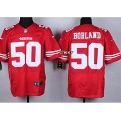 Nike San Francisco 49ers 50 Chris Borland Red Elite NFL Jersey