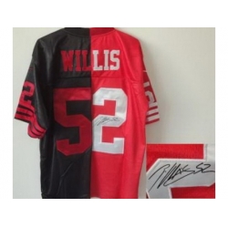 Nike San Francisco 49ers 52 Patrick Willis Black Red Elite Split Signed NFL Jersey