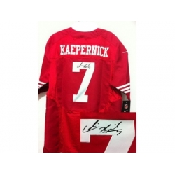Nike San Francisco 49ers 7 Colin Kaepernick Red Elite Signed NFL Jersey