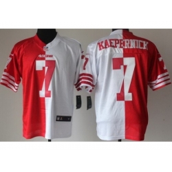 Nike San Francisco 49ers 7 Colin Kaepernick Red White Elite Split NFL Jersey