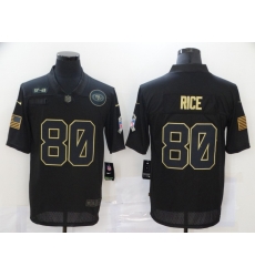 Nike San Francisco 49ers 80 Jerry Rice Black 2020 Salute To Service Limited Jersey