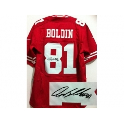 Nike San Francisco 49ers 81 Anquan Boldin Red Elite Signed NFL Jersey