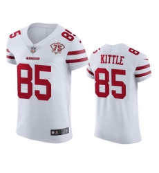 Nike San Francisco 49ers 85 George Kittle White Men 75th Anniversary Stitched NFL Vapor Untouchable Elite Jersey