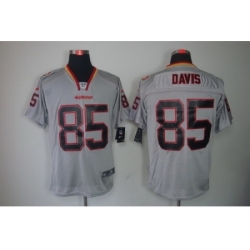 Nike San Francisco 49ers 85 Vernon Davis Grey Elite Lights Out NFL Jersey