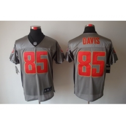 Nike San Francisco 49ers 85 Vernon Davis Grey Elite Shadow NFL Jersey