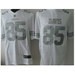 Nike San Francisco 49ers 85 Vernon Davis White Limited Platinum NFL Jersey