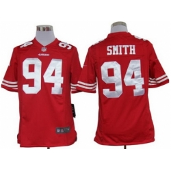 Nike San Francisco 49ers 94 Justin Smith red Game NFL Jersey