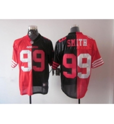 Nike San Francisco 49ers 99 Aldon Smith Black Red Elite Split NFL Jersey