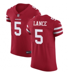 San Francisco 49ers 5 Trey Lance Red Team Color Men Stitched NFL Vapor Untouchable Elite Jersey