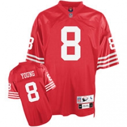 San Francisco 49ers 8 Steve Young Premier Team Color Throwback red Jersey