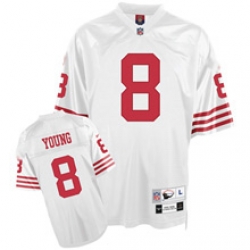 San Francisco 49ers 8 Steve Young Premier White Throwback Jersey