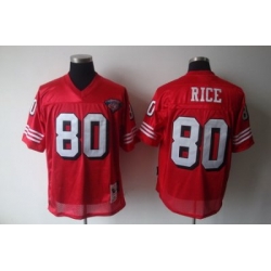 San Francisco 49ers 80 J.Rice red Throwback Jersey 75Th