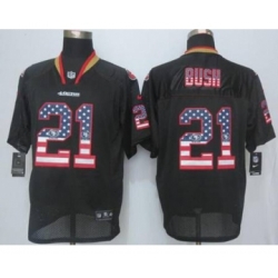 nike nfl jerseys san francisco 49ers 21 bush black[Elite USA flag fashion][bush]