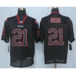 nike nfl jerseys san francisco 49ers 21 bush black[Elite lights out][bush]