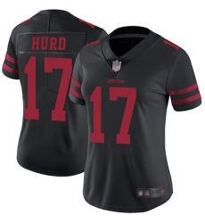 49ers 17 Jalen Hurd Black Alternate Women Stitched Football Vapor Untouchable Limited Jersey