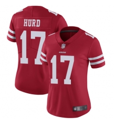 49ers 17 Jalen Hurd Red Team Color Women Stitched Football Vapor Untouchable Limited Jersey