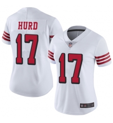 49ers 17 Jalen Hurd White Rush Women Stitched Football Vapor Untouchable Limited Jersey