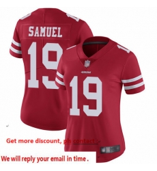 49ers 19 Deebo Samuel Red Team Color Women Stitched Football Vapor Untouchable Limited Jersey