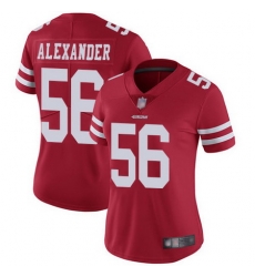 49ers 56 Kwon Alexander Red Team Color Womens Stitched Football Vapor Untouchable Limited Jersey