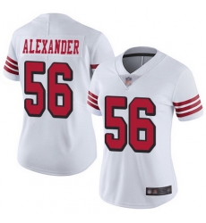 49ers 56 Kwon Alexander White Rush Womens Stitched Football Vapor Untouchable Limited Jersey