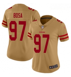 49ers #97 Nick Bosa Gold Women Stitched Football Limited Inverted Legend Jersey
