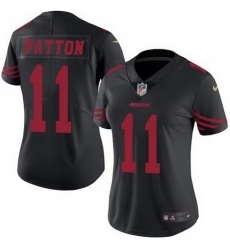 Nike 49ers #11 Quinton Patton Black Womens Stitched NFL Limited Rush Jersey