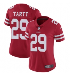 Nike 49ers #29 Jaquiski Tartt Red Team Color Womens Stitched NFL Vapor Untouchable Limited Jersey